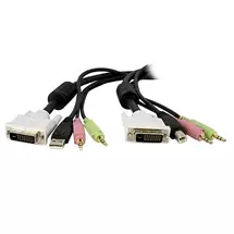 StarTech.com 15ft 4in1 USB Dual Link DVID KVM Switch Cable w/ Audio &