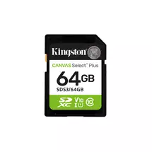 Kingston Technology 64GB SDXC Canvas Select Plus Gen3 100MB/s C10 UHSI