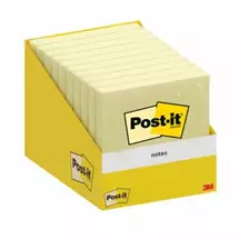 PostIt Notes Retail Display 76x76mm 100 Sheets Canary Yellow (Pack 10)