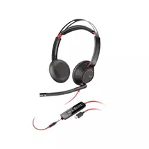 Poly Blackwire 5220 Stereo USB-C Headset +3.5mm Plug +USB-C/A Adapter
