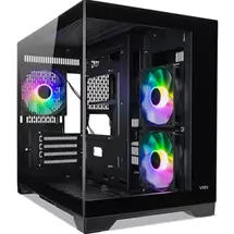 TecWare VXN Evo mATX PC Case, DualChamber Glass Design, 3 x ARGB Fans