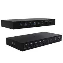 itec USBC KVM Dock PRO for Three Hosts, Dual Video, with 2x Power