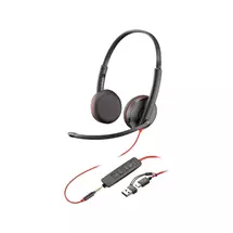 Poly Blackwire 3225 Stereo USBC Headset +3.5mm Plug +USBC/A Adapter
