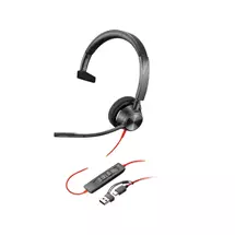 Poly | Poly Blackwire 3310 Monaural USB-C Headset +USB-C/A Adapter