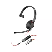 Poly Blackwire 5210 Monaural USBC Headset +3.5mm Plug +USBC/A Adapter