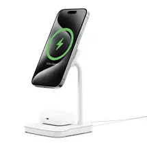 Cygnett ChargeBase 2-in-1 Qi 2 Magnetic White Wireless Charger