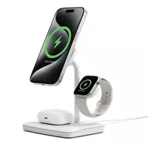Cygnett ChargeBase 3-in-1 Qi 2 Magnetic White Wireless Charger