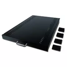 APC Networking - Rack Cabinet Accessory | APC Sliding Shelf 100lbs/45.5kg Black | In Stock | Quzo UK