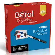 Berol Dry Wipe Whiteboard  Pens  Broad Tip  Black Ink  192 Pack