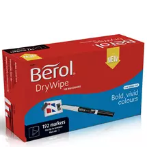 Berol Dry Wipe Whiteboard  Pens  Fine Tip  Black Ink  192 Pack