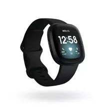 Fitbit Versa 3 AMOLED 40 mm Digital Touchscreen Black WiFi GPS