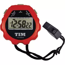 Acctim Sprint Water Resistant Stopwatch Red With Lanyard and Whistle