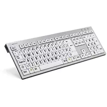 Logickeyboard XLPrint keyboard Office USB QWERTY UK English Aluminium