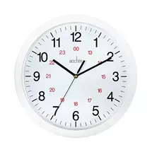 Acctim Metro Quartz 24 Hour Wall Clock 300mm Diameter White - 21162