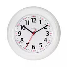 Acctim Wexham Quartz 24 Hour Wall Clock 225mm Diameter White - 21862