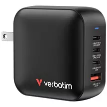 Verbatim Mini GaN Charger 100W 4 Port US plug with EU and UK adaptors