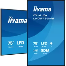iiyama 75" 4K UHD Professional Digital Signage 24/7 display featuring