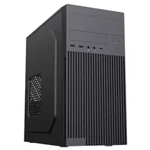 CiT Mentor MicroATX Office PC Case With USB Type C and 80mm Rear Black