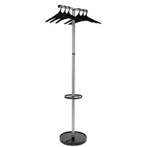 Alba Wave Coat Stand Silver Grey and Black  Supplied with 6 Hangers