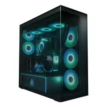 Tempered Glass PC Case | ARCTIC Xtender VG (Black) Premium EATX PC Case with Vertical GPU