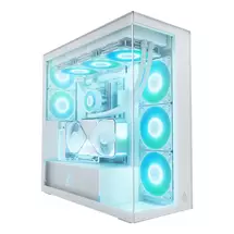 Tempered Glass PC Case | ARCTIC Xtender VG (White) Premium EATX PC Case with Vertical GPU