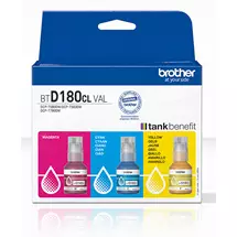 Brother Ink Cartridges | Brother BTD180CLVAL Coloured Multipack Ink Bottles