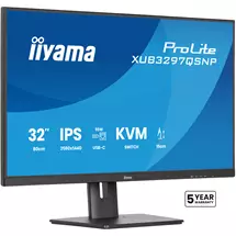 Monitors | iiyama ProLite 32’’ QHD IPS technology panel with RJ45 (LAN), KVM