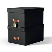 Storage Boxes | Leitz Puro Storage Box with lid, medium, 17L, 100% recycled card, pack