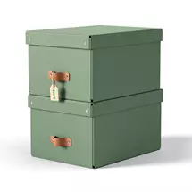 Storage Boxes | Leitz Puro Storage Box with lid, medium, 17L, 100% recycled card, pack