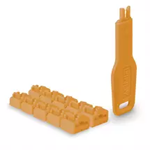 Lindy RJ45 Port Locks Orange, 10x + 1 Key | In Stock