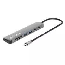Laptop Docks & Port Replicators | Manhattan USBC Dock/Hub with Card Reader, Ports (x5): HDMI, USBA (x2)
