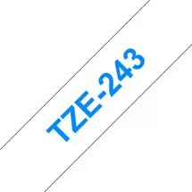 Brother Label-Making Tapes | Brother TZE-243 label-making tape Blue on white | In Stock