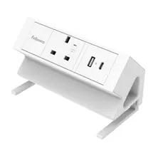 Power Extensions | Fellowes Power Desk Socket with 1 Power Socket 1 USBA & USBC Ports