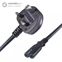 Fastflex Power Cables | connektgear 5m UK Mains Power Cable UK Plug to C7 (Figure 8) Socket