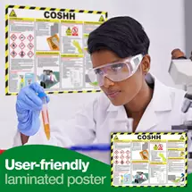 Safety First Aid | COSHH Laminated Guidance Poster A2 - A704 | In Stock