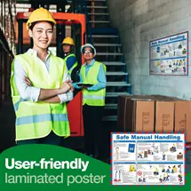 Safety First Aid | Safe Manual Handling Laminated Guidance Poster A2 - A597
