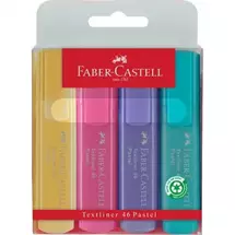 Highlighters | FaberCastell Highlighter Textliner 46 Assorted Pastel Colours (Pack 4)