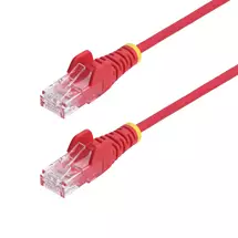 Startech Cables | StarTech.com 1.5m Red Slim CAT6 Ethernet Cable, Snagless, 100W PoE,