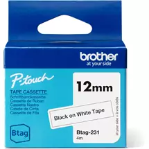 Top Brands | Brother BTAG-231 label-making tape Black on white | Quzo UK