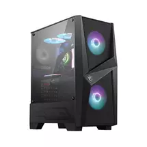 Tempered glass | MSI MAG FORGE 100R Mid Tower Gaming Computer Case 'Black, 2x 120mm