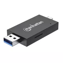 Top Brands | Manhattan USBA / USBC combo MultiCard Reader/Writer, 5 Gbps (USB 3.2