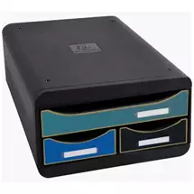Exacompta | Exacompta Neodeco Small Box Mini 3 Drawer Unit 347X278x130mm Assorted
