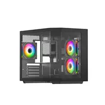 Tempered Glass PC Case | VIDA EDGE MINI MATX ARGB BLACK CASE Cube | In Stock