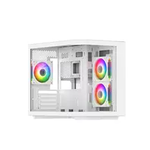 Tempered Glass PC Case | VIDA EDGE MINI MATX ARGB WHITE CASE Cube | In Stock