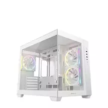 DeepCool CG330 3F ARGB Dual-Chamber Micro-ATX Tower Case, Tempered Glass Panels, 3 x 120mm ARGB Fans, USB 3.0, ITX/Micro-ATX, White