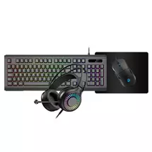 Keyboards | VIDA GAMER BLK 4IN1 USB KB MS HS KIT keyboard Mouse included Gaming
