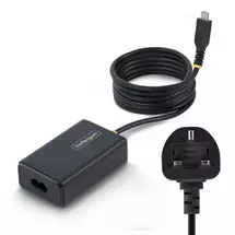 Startech AC Adapters & Chargers | StarTech.com 65W USBC Laptop Charger, 1.5m Tethered USBC Cable, Power