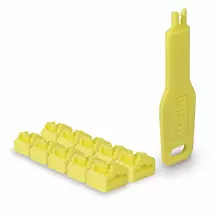 Port Blockers | Lindy RJ45 Port Locks Yellow, 10x + 1 Key | In Stock