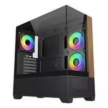 Mid Tower Case | Cooler Master Elite 690 Wood Midi Tower Black | In Stock