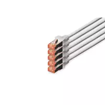 Digitus | Digitus CAT 6 S/FTP patch cord, 5 units. Cable length: 10 m, Cable